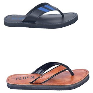 Luxurious Men LEACO Men's Premium Slipper Combo of 2 by Flip X  Daily Comfort and Stylish Slippe