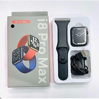 STROMBUCKS i8 PRO MAX CROWN WORKING SMARTWATCH WITH COUSTOM WALLPEPPER Smartwatch  (Black Strap, Regular)