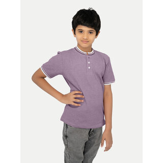 Exclusive Kids Boys Onion Red Contrast Polo Melange T-shirt 2025 at ShopCircuit | ONDC