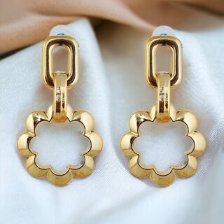 Lucky Jewellery Designer 18k Gold Plated Dangle  Hoops Earring For Girls & Women (110-CHEP-1202) - Earrings | Buy online on ZillyBuy