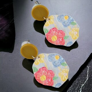 Lucky Jewellery Designer Floral Design Dangle Multi Color Dangle Earring For Girls & Women (125-CHEG-1207-MT) - Earrings | Buy online on ZillyBuy
