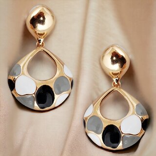 Lucky Jewellery Designer 18k Gold Plated Black Color  Dangle Earring For Girls & Women (150-CHEM1-1254-BL) - Earrings | Buy online on ZillyBuy
