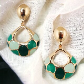 Lucky Jewellery Designer 18k Gold Plated Green Color  Dangle Earring For Girls & Women (150-CHEM1-1254-G) - Earrings | Buy online on ZillyBuy
