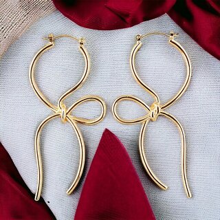 Lucky Jewellery Designer 18k Gold Plated Knot Design Dangle Hanging Earrings For Girls & Women (225-CHEG-1136) - Earrings | Buy online on ZillyBuy