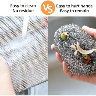 Multipurpose Wire Dishwashing Rags for Wet and Dry Stainless Steel Scrubber Non-Scratch Wire cloth Set of 4 PCs