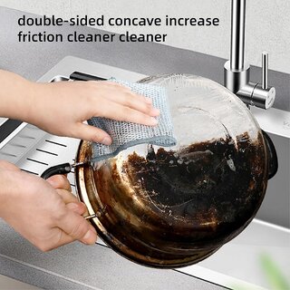 Multipurpose Wire Dishwashing Rags for Wet and Dry Stainless Steel Scrubber Non-Scratch Wire cloth Set of 4 PCs