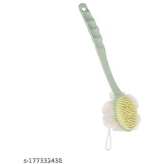 2 IN 1 loofah with handle back scrubber Bath Brush with Soft Comfortable Bristles And Loofah with Long handle - 2 IN 1 loofah with handle back scrubber Bath Brush with Soft Comfortable Bristles And Loofah with Long handle -