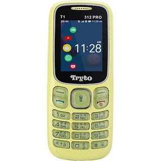 Tryto T1 312Pro (Dual Sim, 4.57 Cm (1.8 Inch) Display, 1000 Mah Battery, Yellow) - Mobile Phone | Buy online on ZillyBuy