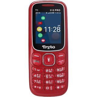 Tryto T1 312Pro (Dual Sim, 4.57 Cm (1.8 Inch) Display, 1000 Mah Battery, Red) - Mobile Phone | Buy online on ZillyBuy