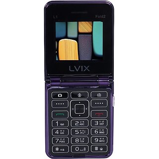 Lvix L1 Fold 2 (Dual Sim, 6.1 Cm (2.4 Inch) Display, 1200 Mah Battery, Purple) - Mobile Phone | Buy online on ZillyBuy