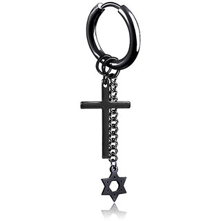 Hip Hop Cross Style Black Earring - Earrings | Buy online on ZillyBuy