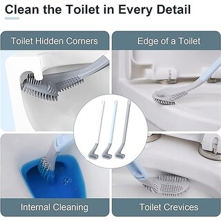 Golf Shape Silicone Toilet Brush with Self-Adhesive Wall Hook Anti-drip Non-Slip Long Handle Quick  Easy Cleaning 1 Pc