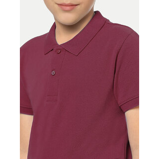 Elegant Kids Boys  Maroon Polo T-shirt 2025 at ShopCircuit | ONDC
