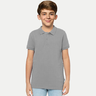 Stylish Data - Not - Present Boys  Grey Melange Polo T-shirt 2025 at ShopCircuit | ONDC