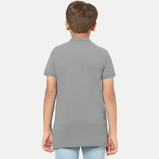Stylish Data - Not - Present Boys  Grey Melange Polo T-shirt 2025 at ShopCircuit | ONDC