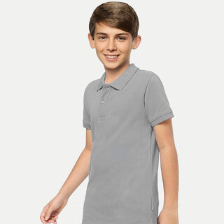 Stylish Data - Not - Present Boys  Grey Melange Polo T-shirt 2025 at ShopCircuit | ONDC