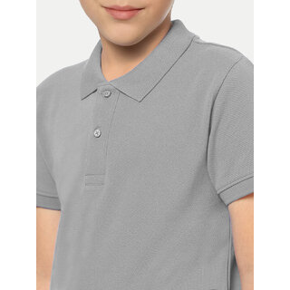Stylish Data - Not - Present Boys  Grey Melange Polo T-shirt 2025 at ShopCircuit | ONDC