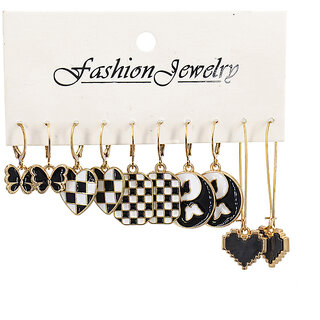 Black and White Checkered Earring - Earrings | Buy online on ZillyBuy