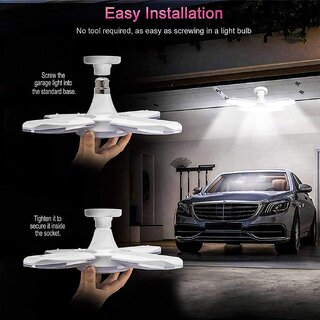 Ultra Bright 4 Blade Fan Shape 28W LED Light Bulb and B22 Holder For Home And Office Pendants (White)