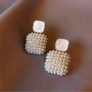 Pearl Beaded Square Earring - Earrings | Buy online on ZillyBuy
