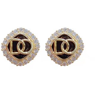 Black and White Diamond Stud Earring - Earrings | Buy online on ZillyBuy