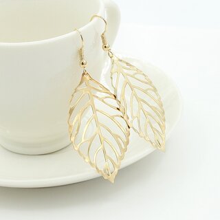 Leaf Shaped Gold Plated Earring - Earrings | Buy online on ZillyBuy