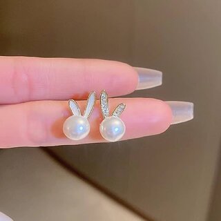 Bunny Style Pearl Stud Earring - Earrings | Buy online on ZillyBuy