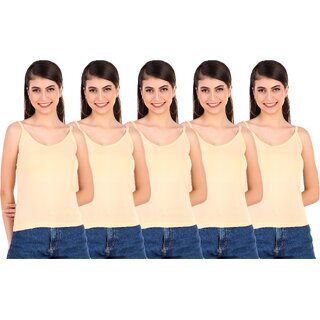 Affordable Kids Mrd Designer Hub Solid Beige Cotton Camisole (Pack of 5) 2025 at ShopCircuit | O