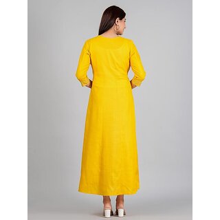 Top Data - Not - Present Radhika Fashion Mustard Viscose Solid Stitched Dress For Woman 2025 at 