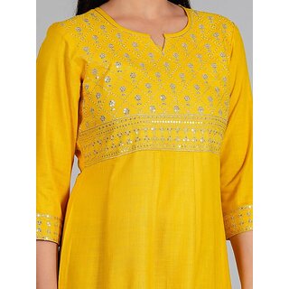 Top Data - Not - Present Radhika Fashion Mustard Viscose Solid Stitched Dress For Woman 2025 at 