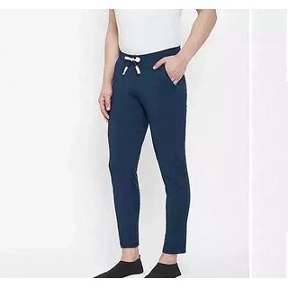 Premium Men Roundfeet Mens Solid Dark Blue Track Pants 2025 at ShopCircuit | ONDC