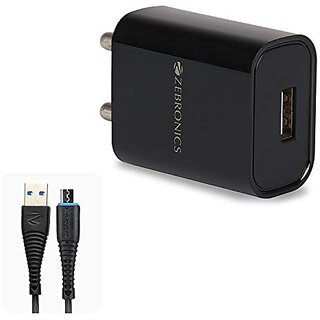 ZEBRONICS Zeb-MA5211 USB Charger Adapter with 1 Metre Micro USB Cable Fast Charge for Mobile Phone/Tablets (Black)_371clone.