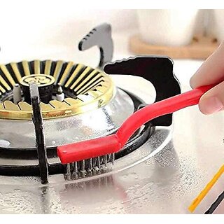 Mini Wire Brush Cleaning ,Stainless Steel Bristles, Gas Cleaning Brushes Iron Nylon Copper Wire Car Kitchen Set of 3 Pcs