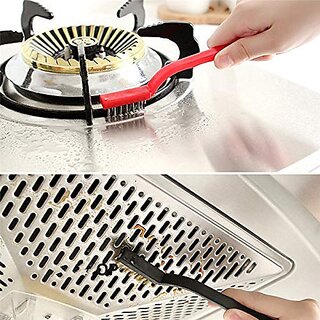 Mini Wire Brush Cleaning ,Stainless Steel Bristles, Gas Cleaning Brushes Iron Nylon Copper Wire Car Kitchen Set of 3 Pcs