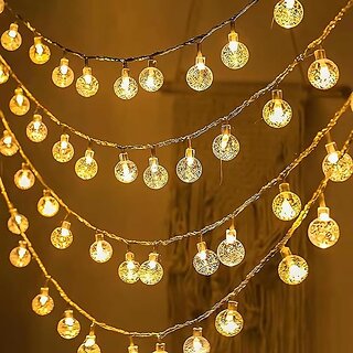 Minha  Round White Crystal Ball Decorative LED Color Changing Fairy String Lights for Diwali Decoration - Diwali Lights, Minha  Round White Crystal Ball Decorative LED Color Changing Fairy String Lights for Diwali Decoration - Diwali Lights,