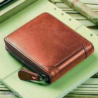 Fashlook Zipper Fold Artificial Leather Tan Wallet with 6 Card Slots - Handbags | Buy online on ZillyBuy