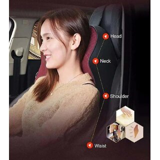 Black Headrest Pad with Memory Foam Pad for Head, Neck, and Rest Support set of 1