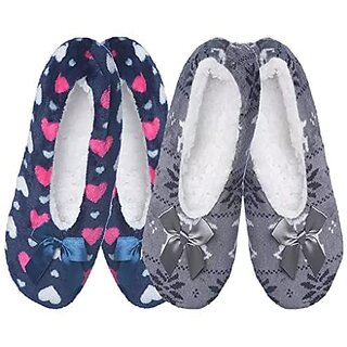 Minha women winter woolen slipper socks Pair of 2 multicolor setAssorted colour - Socks | Buy online on ZillyBuy