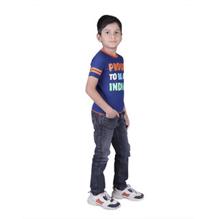 Elegant Data - Not - Present Kid Kupboard Cotton Boys T-Shirt, Dark Blue, Half-Sleeves, 8-9 Year