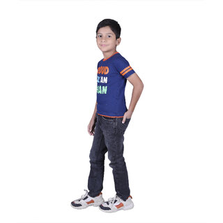Elegant Data - Not - Present Kid Kupboard Cotton Boys T-Shirt, Dark Blue, Half-Sleeves, 8-9 Year