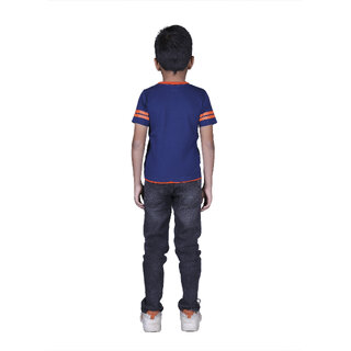 Elegant Data - Not - Present Kid Kupboard Cotton Boys T-Shirt, Dark Blue, Half-Sleeves, 8-9 Year