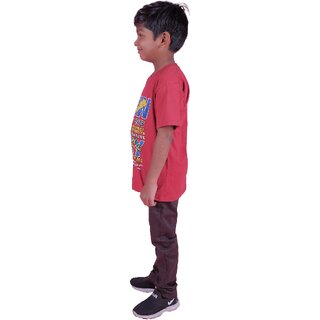 Sophisticated Data - Not - Present Kid Kupboard Cotton Boys T-Shirt, Pink, Half-Sleeves, 6-7 Yea