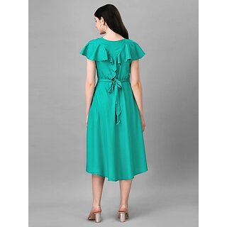 Trendy Women Parnavi Women Fit And Flare Light Green Dress 2025 at ShopCircuit | ONDC