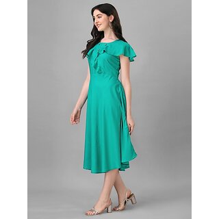 Trendy Women Parnavi Women Fit And Flare Light Green Dress 2025 at ShopCircuit | ONDC
