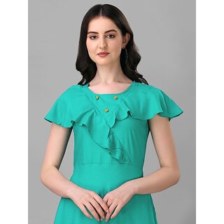 Trendy Women Parnavi Women Fit And Flare Light Green Dress 2025 at ShopCircuit | ONDC