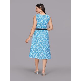 New Women Parnavi Women A-Line Blue Dress 2025 at ShopCircuit | ONDC