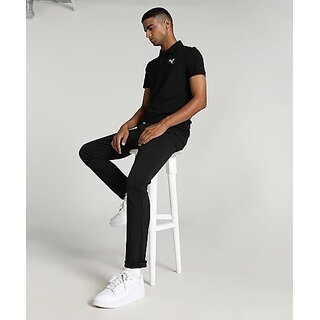 Affordable Men Manav Enterprises Men Printed V Neck Poly Cotton Black T-Shirt 2025 at ShopCircui