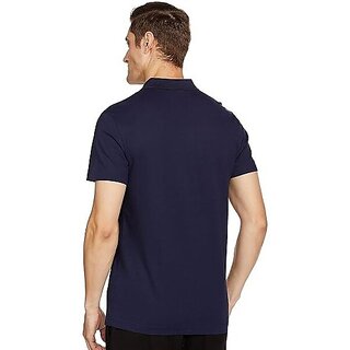Latest Men Manav Enterprises Men Printed Polo Neck Poly Cotton Navy Blue T-Shirt 2025 at ShopCir