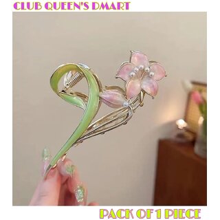 metal hair claw clips lily design large nonslip barrettes with strong hold for thick or thin hair cute floral