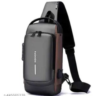 Manav Enterprises Chest Bag USB Men Crossbody Sling Bag Men Crossbody Bag For Men (Black) - Handbags | Buy online on ZillyBuy